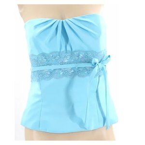 Bahama Breeze Blue Satin Top
